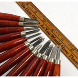 Vintage CARVING KNIFE LOT OF 18 w/ Wood Handles JAPAN & OTHER SCULPTING KNIVES!