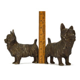 VTG/Antique CAST IRON BOOKENDS 4"x5", 6 lb Pair of Quality TERRIER DOGS Hubley?