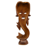 Vintage HAND-CARVED HARDWOOD MERMAN WALL-HANGING 25" Wood Man/Fish Statue UNIQUE