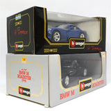 Lot of 2 BURAGO DIECAST CARS 1:18 Scale BMW M ROADSTER #3349 Dodge Viper #3030