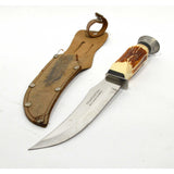 Vintage TRAMONTINA Brasil "INOX-STAINLESS" HUNTING KNIFE 5" Fixed Blade + SHEATH