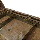 Antique ARTIST'S PAINTERS BOX Hardwood w/ Metal ORIGINAL PAINTED PALETTE Patina!