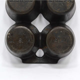 Antique CAST IRON MUFFIN PAN No. 18 "6141" by GRISWOLD ERIE PA. 6-Cup Cake RARE!