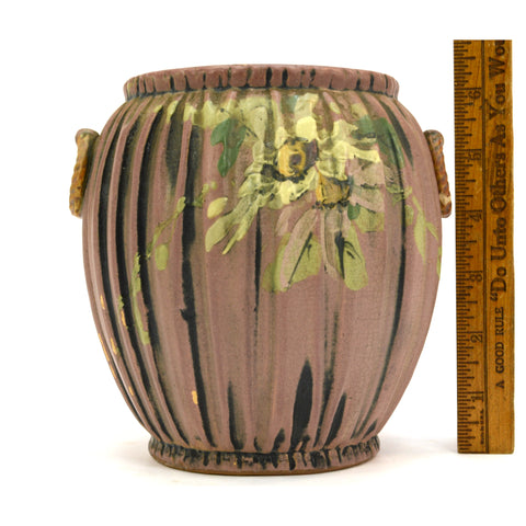 Antique WELLER POTTERY LOUELLA VASE by RUDOLPH LORBER Ring Handles MATTE c.1915