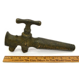 Antique BRASS GAS HOSE NOZZLE Unbranded SICK PATINA! Repurpose STEAMPUNK Alt Art