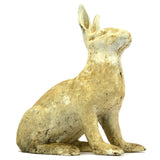 Antique HUBLEY CAST IRON RABBIT DOORSTOP Genuine LIFE-SIZE Old White Paint REAL!