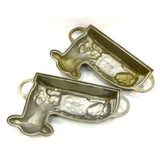 Vintage FIGURAL LAMB CAKE MOLD Lot of 2 CAST ALUMINUM MOLDS Marked "MAL" Easter