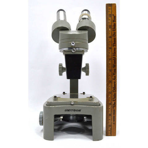 Vintage UNITRON M8F MICROSCOPE w/ W.F. 10X LENSES + Bonus K+E VINYL POUCH / BAG