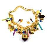 Rare! LUNCH AT THE RITZ "DREIDEL DREIDEL" CHARM BRACELET Chanukah JEWISH Menorah