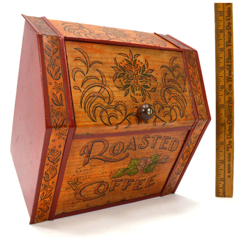 Vintage TIN "ROASTED COFFEE" BIN Country / General Store SPICE CONTAINER Unique!