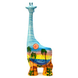 Signed Original TUROV ART CERAMICS GIRAFFE FIGURINE 25" Tall! ISLAND/BEACH MOTIF