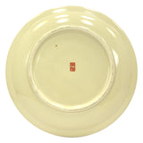 Signed CLOISONNE ENAMEL PLATE 9-3/8" Round PEACOCK in DOGWOOD TREE Some Crazing