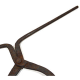 Vintage HEAVY-DUTY IRON TONGS Huge 41" Wide ICE-HAY-FARM Primitive GRABBER TOOL
