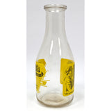 Vintage ACL/PYRO GLASS "ICE CREAM" MILK BOTTLE Yellow "SMITH'S MODEL DAIRY INC."