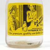 Vintage ACL/PYRO GLASS "ICE CREAM" MILK BOTTLE Yellow "SMITH'S MODEL DAIRY INC."