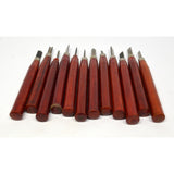 Vintage CARVING KNIFE LOT OF 18 w/ Wood Handles JAPAN & OTHER SCULPTING KNIVES!