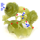 Antique CARVED JADE VASE Lidded/Covered ORNATE ROSES & BIRDS **Broken & Glued**