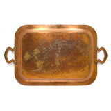 VTG/Antique HAMMERED COPPER SERVING TRAY American "PAT APPLIED FOR" at Handles