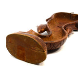 Vintage HAND-CARVED HARDWOOD MERMAN WALL-HANGING 25" Wood Man/Fish Statue UNIQUE