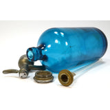 Vintage BELL BEVERAGES SELTZER BOTTLE Sapphire Blue ORIGINAL CAP & GLASS SYPHON!