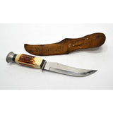Vintage TRAMONTINA Brasil "INOX-STAINLESS" HUNTING KNIFE 5" Fixed Blade + SHEATH