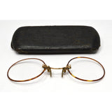 Antique ARISTOCRAT EYEGLASSES Glasses Frames 1/10-12K GOLD FILLED Original Case!