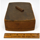 VTG/Antique FOLK ART TRINKET BOX Lidded & Footed FINGER-JOINTED Crude & Unique!!