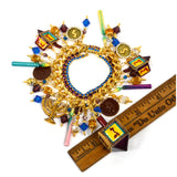 Rare! LUNCH AT THE RITZ "DREIDEL DREIDEL" CHARM BRACELET Chanukah JEWISH Menorah