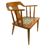 Vintage MID-CENTURY TOMLINSON "SOPHISTICATE" ARM CHAIR Modern CURVED BACK Walnut