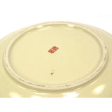 Signed CLOISONNE ENAMEL PLATE 9-3/8" Round PEACOCK in DOGWOOD TREE Some Crazing