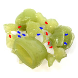 Antique CARVED JADE VASE Lidded/Covered ORNATE ROSES & BIRDS **Broken & Glued**