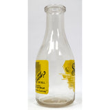 Vintage ACL/PYRO GLASS "ICE CREAM" MILK BOTTLE Yellow "SMITH'S MODEL DAIRY INC."