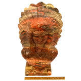 Vintage INDIAN CHIEF BUST-HEAD STATUE Mission Swirl LAYERED CLAY & RESIN 36 lbs!