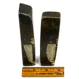 Pair of SHONA AFRICAN SCULPTURES Signed "TAWANDA" MAKORE Zimbabwe CARVED STONE