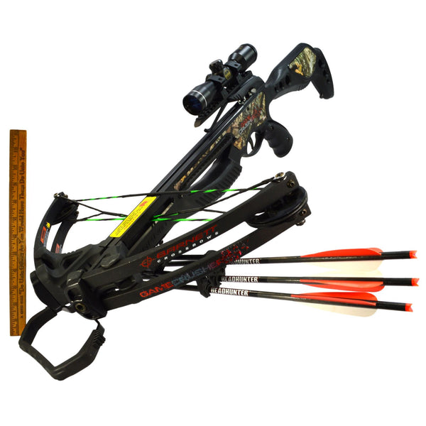Never Fired! BARNETT "GAME CRUSHER" CROSSBOW w/ 3 Headhunter Arrows & 4X32 SCOPE