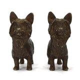 VTG/Antique CAST IRON BOOKENDS 4"x5", 6 lb Pair of Quality TERRIER DOGS Hubley?