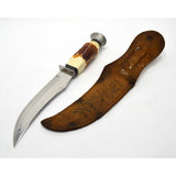 Vintage TRAMONTINA Brasil "INOX-STAINLESS" HUNTING KNIFE 5" Fixed Blade + SHEATH