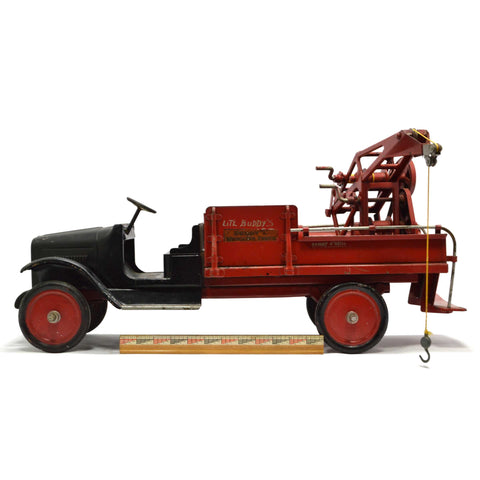 Antique BUDDY L "WRECKING TRUCK" No. 209 Pressed Steel TOW TRUCK Rare Wrecker!!