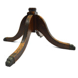 Antique VICTORIAN HARDWOOD PEDESTAL TABLE 18x18 Square CARVED & INLAID Claw Feet