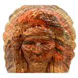 Vintage INDIAN CHIEF BUST-HEAD STATUE Mission Swirl LAYERED CLAY & RESIN 36 lbs!
