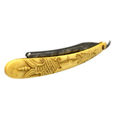 Antique WADE & BUTCHER STRAIGHT RAZOR Ornate CARVED BONE SCALES Sheffield RARE!!