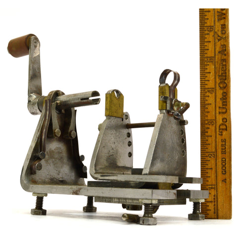 Vintage UNBRANDED WATCHMAKER MAINSPRING WINDER Steel-Brass-Wood UNIQUE Homemade