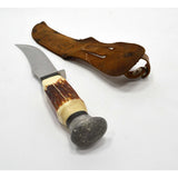 Vintage TRAMONTINA Brasil "INOX-STAINLESS" HUNTING KNIFE 5" Fixed Blade + SHEATH