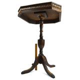 Antique VICTORIAN HARDWOOD PEDESTAL TABLE 18x18 Square CARVED & INLAID Claw Feet