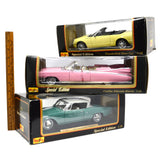 Lot of 3! MAISTO DIECAST CARS 1:18 Scale PINK CADILLAC Studebaker & THUNDERBIRD!