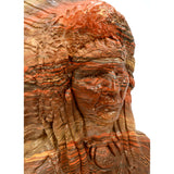 Vintage INDIAN CHIEF BUST-HEAD STATUE Mission Swirl LAYERED CLAY & RESIN 36 lbs!