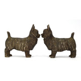 VTG/Antique CAST IRON BOOKENDS 4"x5", 6 lb Pair of Quality TERRIER DOGS Hubley?
