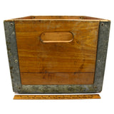 Vintage ALDERNEY MILK Wood & Steel DAIRY CRATE w/ BABY COW LOGO Newark, NJ Rare!