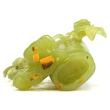 Antique CARVED JADE VASE Lidded/Covered ORNATE ROSES & BIRDS **Broken & Glued**