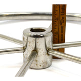 Vintage CHROME BOAT STEERING WHEEL 24" dia., 6-Spoke SHIP Yacht NAUTICAL DECOR +